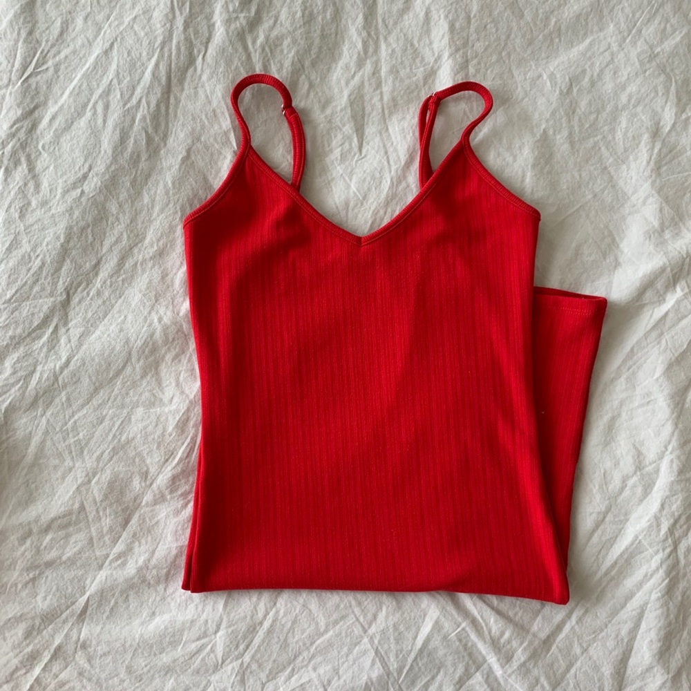 Red Ribbed Mini Dress